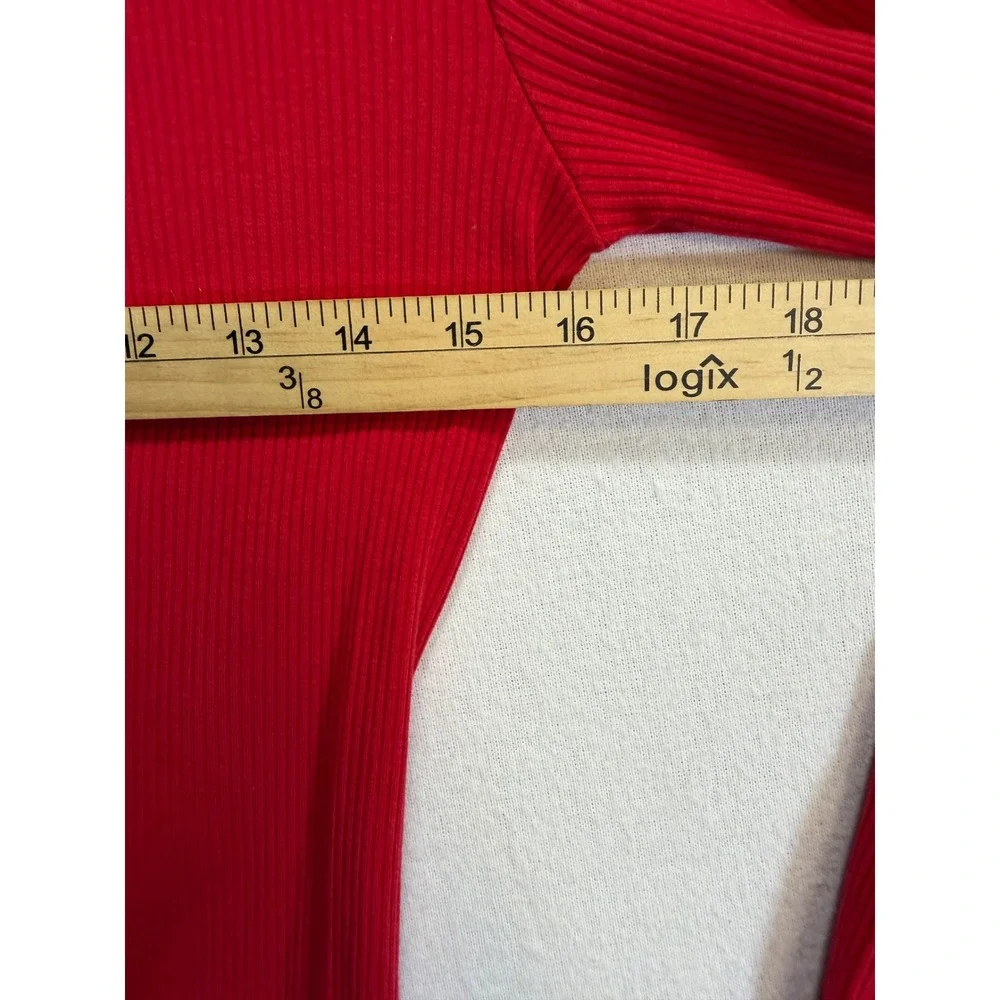 Old Navy Kids Red Ribbed Henley Long Sleeve Lettuce Edge Top XXL 18